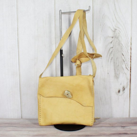 unbranded Handbags - Hand Crafted Women's Yellow Soft Leather Crossbody Bag with Wallet